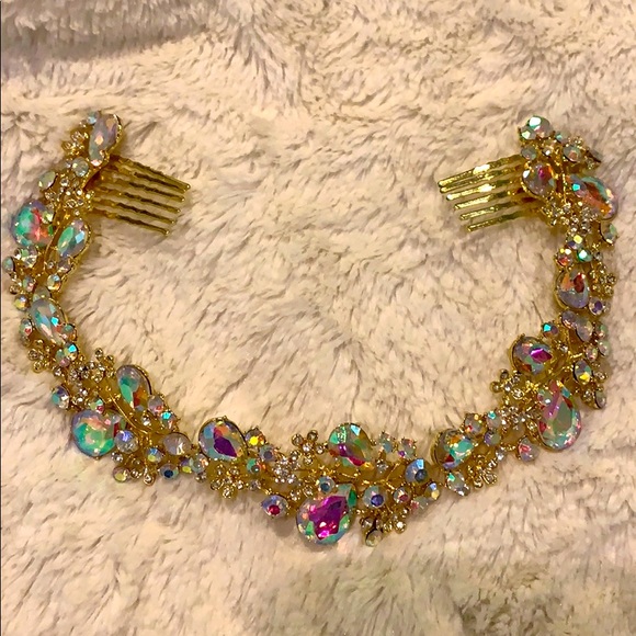 Gold multicolor headpiece, adjustable - Picture 2 of 7